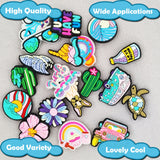 25Pcs Summer Collection Theme Shoe Charms For Bubble Slides Sandals, PVC Shoe Decorations Accessories For Christmas, Birthday