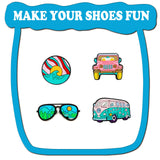 25Pcs Summer Collection Theme Shoe Charms For Bubble Slides Sandals, PVC Shoe Decorations Accessories For Christmas, Birthday