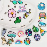 25Pcs Summer Collection Theme Shoe Charms For Bubble Slides Sandals, PVC Shoe Decorations Accessories For Christmas, Birthday