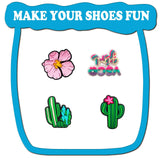 25Pcs Summer Collection Theme Shoe Charms For Bubble Slides Sandals, PVC Shoe Decorations Accessories For Christmas, Birthday